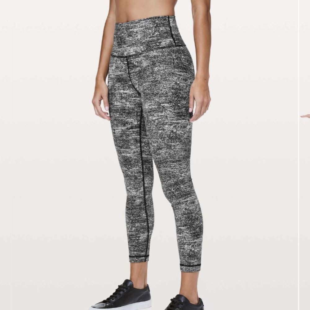 Lululemon Wunder Under Hi-Rise 7/8 Tight *25" Rush Jacquard Black White